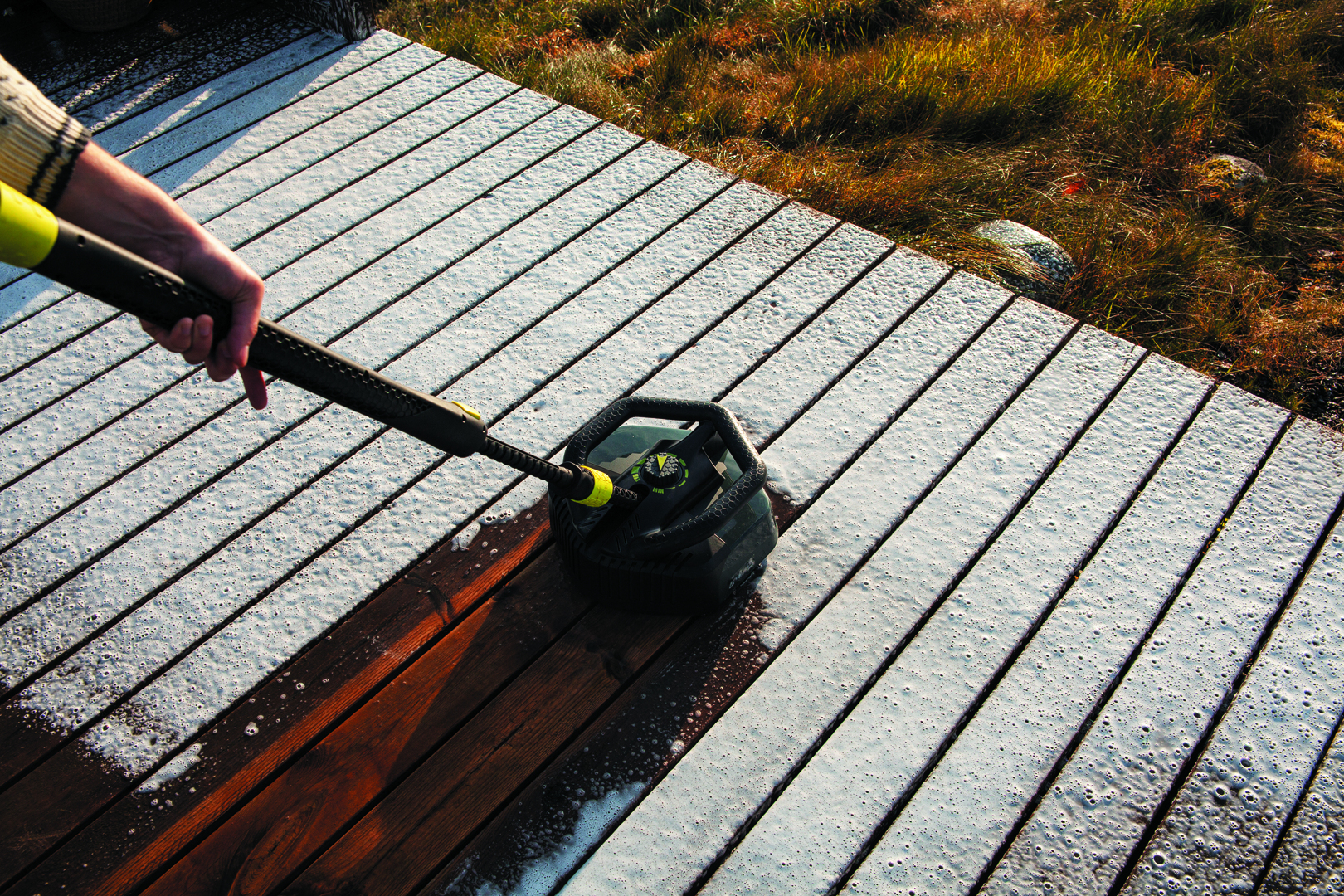 Wahsing wider with a Patio Cleaner